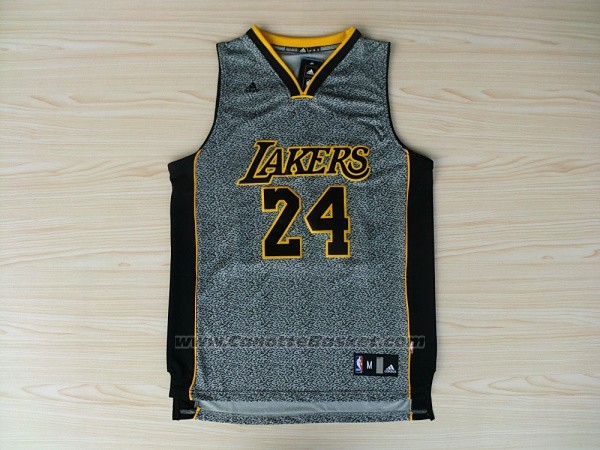 Maglia Moda Statico Los Angeles Lakers Kobe Bryant #24 Grigio